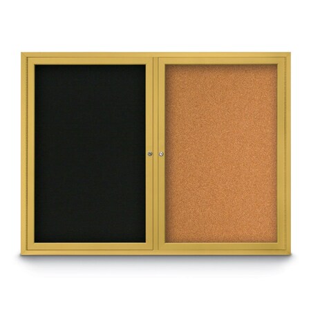 United Visual Products Corkboard, 18"x24", Blue Spruce/Gold UV401PLUS-GOLD-BLSPRU